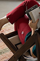 Red - Organic Cotton Straight Fit Pants For Women Red - Organic Cotton Straight Fit Pants For Women