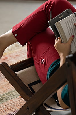 Red - Organic Cotton Straight Fit Pants For Women