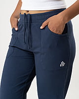 Mid Night Blue - Organic Cotton Straight Fit Pants For Women Mid Night Blue - Organic Cotton Straight Fit Pants For Women