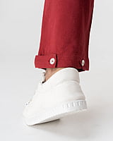 Red - Organic Cotton Straight Fit Pants For Women Red - Organic Cotton Straight Fit Pants For Women
