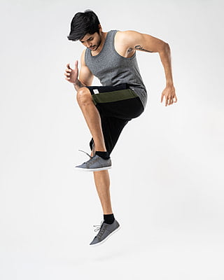 Black & Green - Organic Cotton Casual Shorts For Men