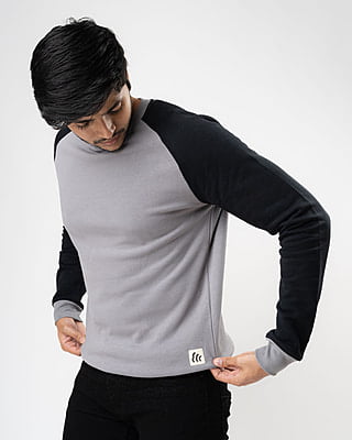 Grey and Black - Organic Cotton Sweatshirt