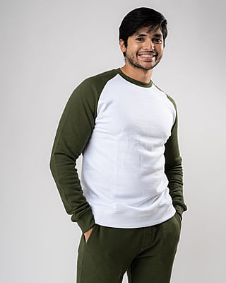 White and Green - Organic Cotton Sweatshirt